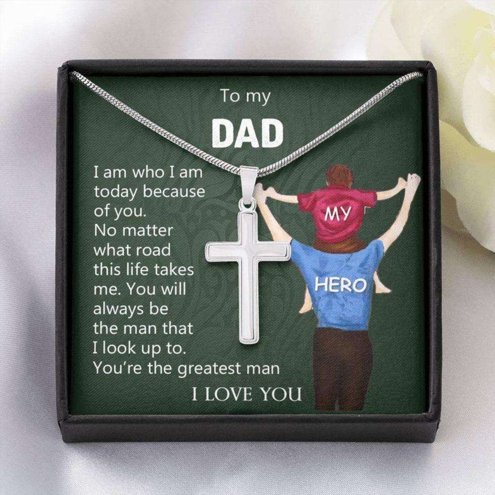 Dad Necklace, To My Dad Gift, Fathers Day Cross Necklace Gift, Dad Birthday Necklace Gifts for dad Rakva