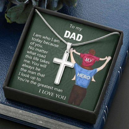 Dad Necklace, To My Dad Gift, Fathers Day Cross Necklace Gift, Dad Birthday Necklace Gifts for dad Rakva