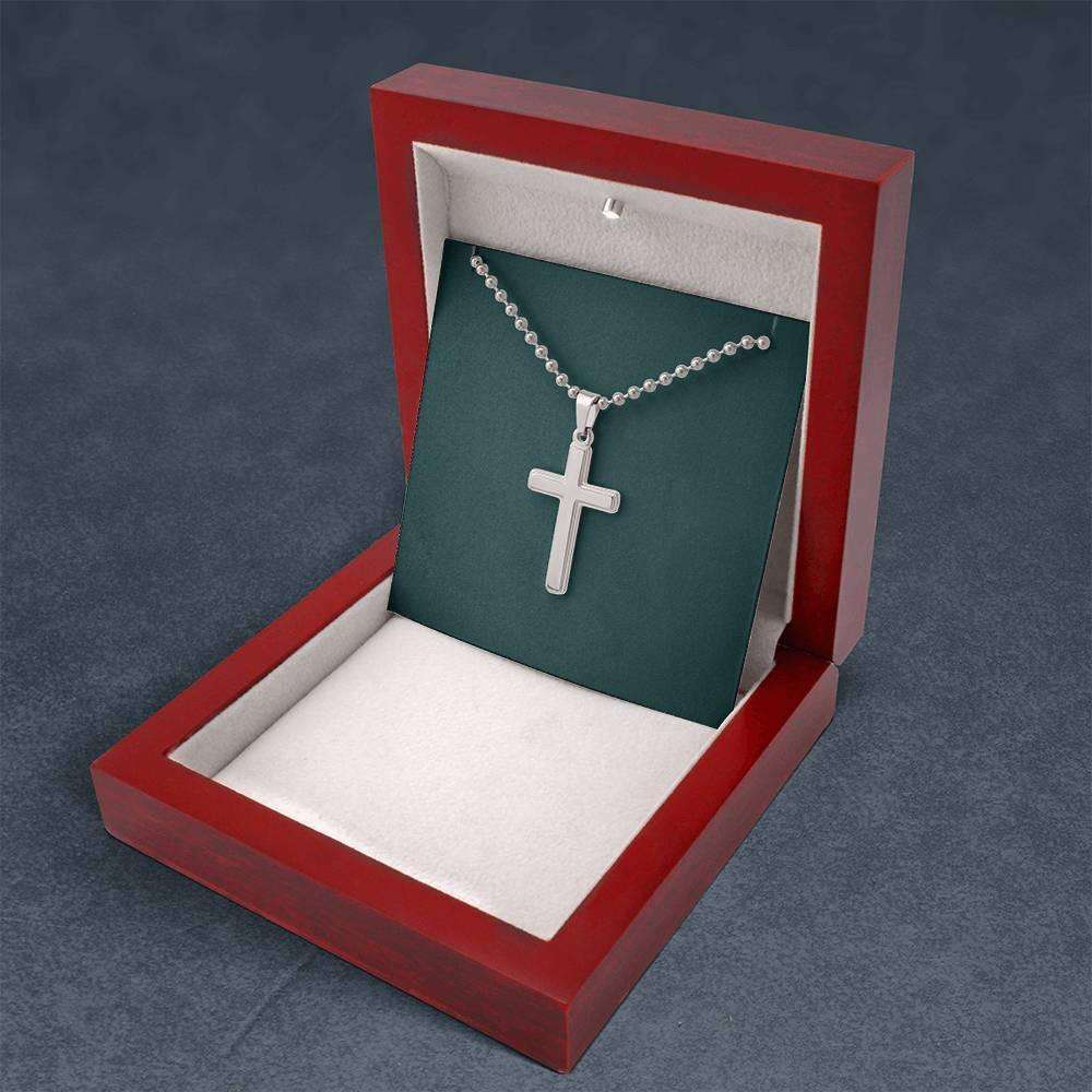 Dad Necklace, To My Daddy Hero Black Cross Necklace Gift From Daughter Son Father's Day Rakva