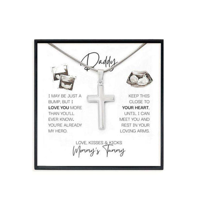 Daddy Necklace, Fathers Day Gift For Expecting Dad, Cross Pendant Necklace With Chain For 1St Father’S Day Father's Day Rakva