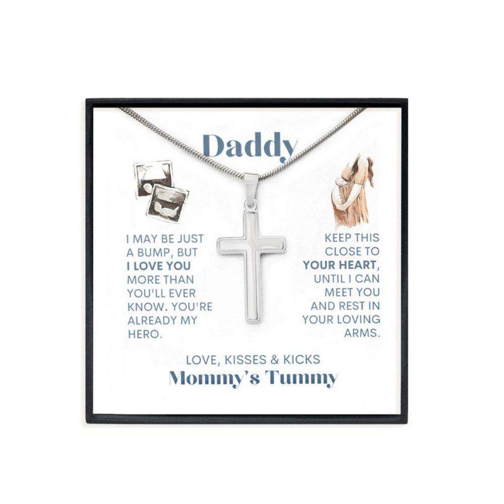 Daddy Necklace, Gift For Expecting Dad, First Time Dad Present, Cross Necklace Father's Day Rakva