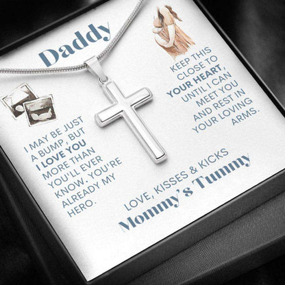 Daddy Necklace, Gift For Expecting Dad, First Time Dad Present, Cross Necklace Father's Day Rakva