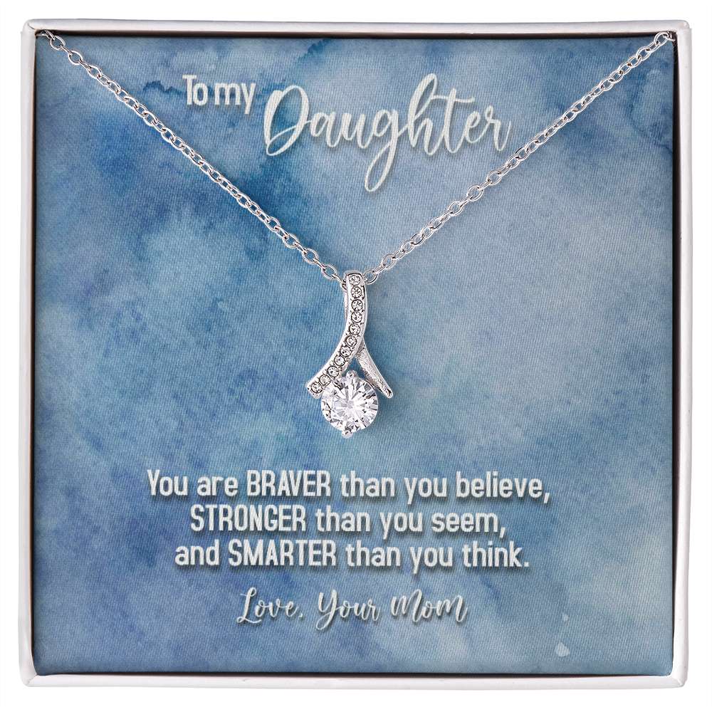 Daughter BraverStrongerSmarter Alluring - 925 Sterling Silver Necklace Gifts For Daughter Rakva