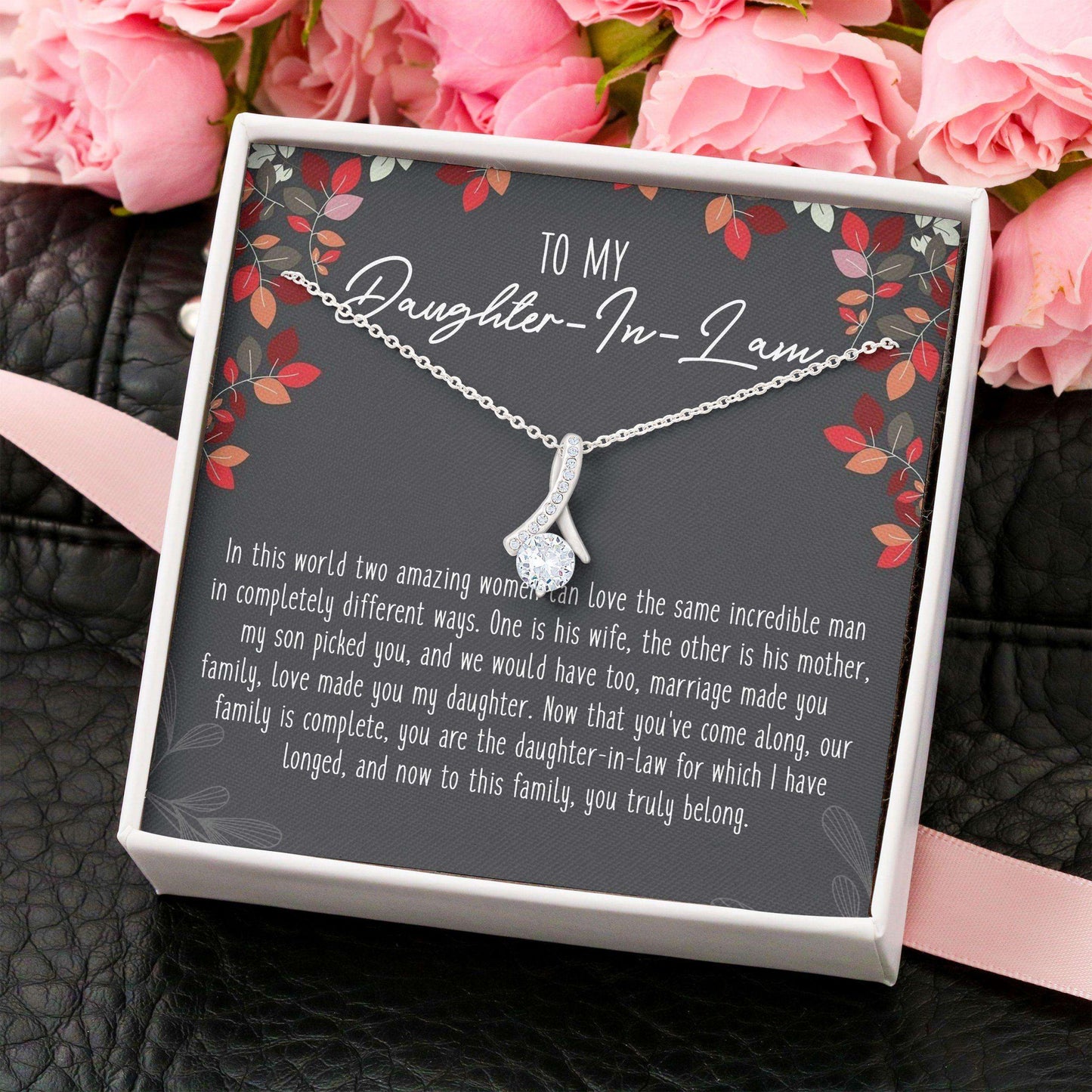 Daughter-In-Law Necklace, Alluring Beauty Necklace “ To My Daughter-In-Law Necklace Gifts Dughter's Day Rakva