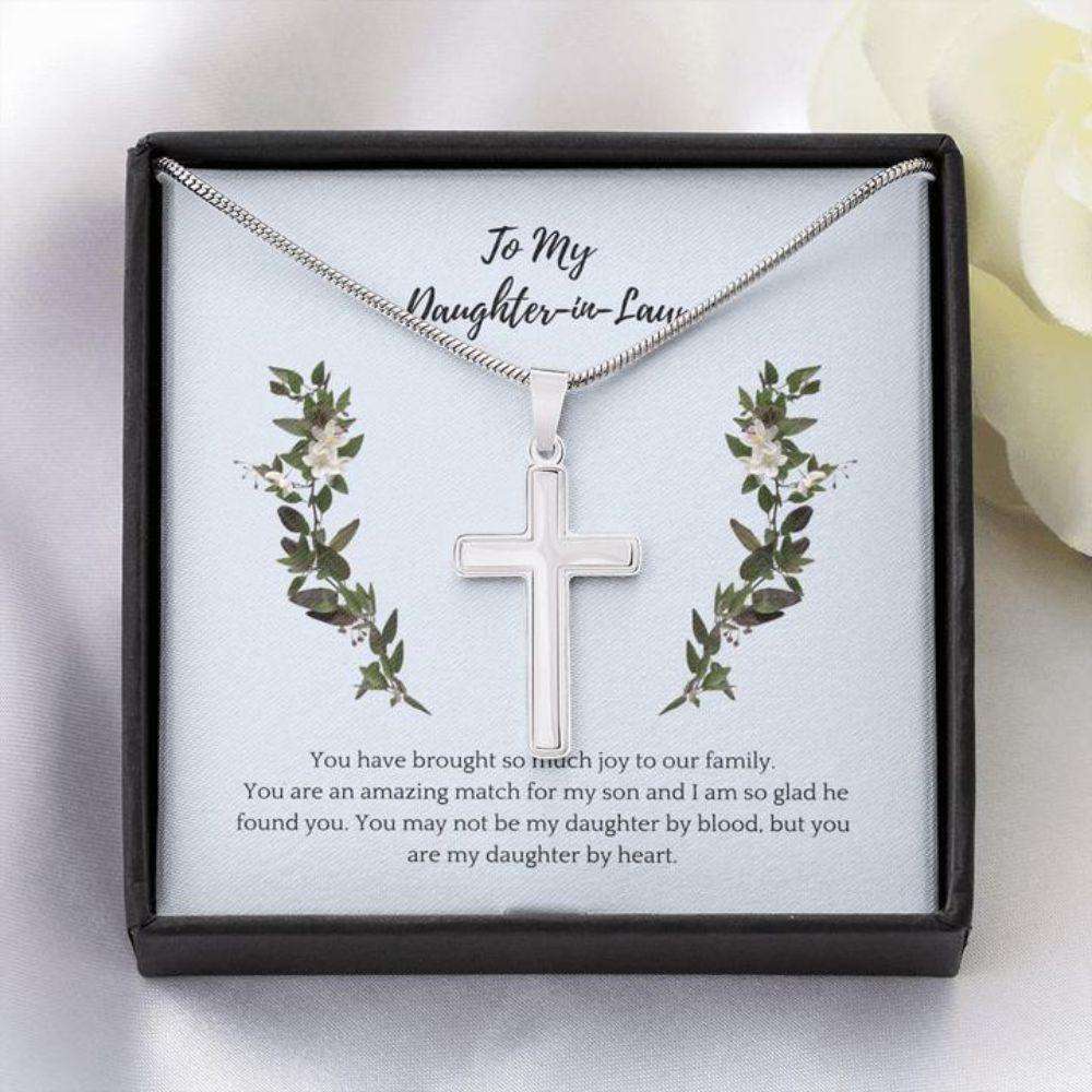 Daughter-In-Law Necklace, Cross Necklace Gift To Daughter In Law Faithful Cross Necklace Dughter's Day Rakva