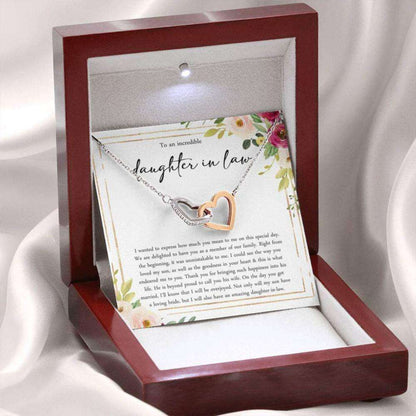 Daughter-In-Law Necklace, Daughter In Law Gift: Gift For Bride Wedding Day Gift, Future Daughter-In-Law Hearts Necklace Dughter's Day Rakva