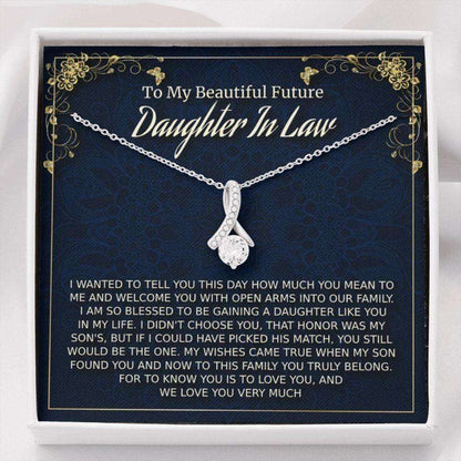 Daughter-In-Law Necklace, Future Daughter-In-Law Gift On Wedding Day, Bride Gift From Mother In Law, Bonus Daughter Dughter's Day Rakva