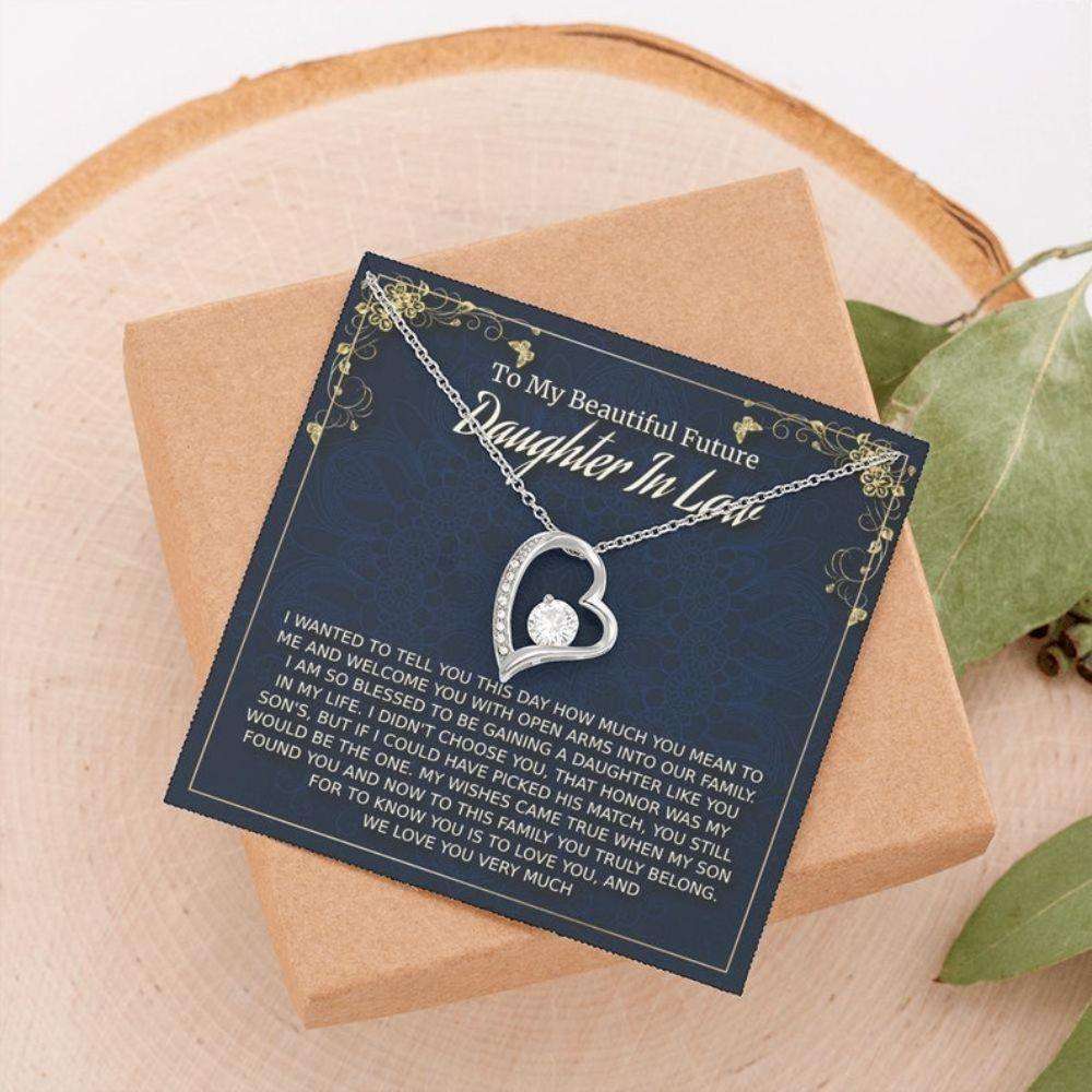 Daughter-In-Law Necklace, Future Daughter-In-Law Gift On Wedding Day, Bride Gift From Mother In Law, Bonus Daughter Dughter's Day Rakva