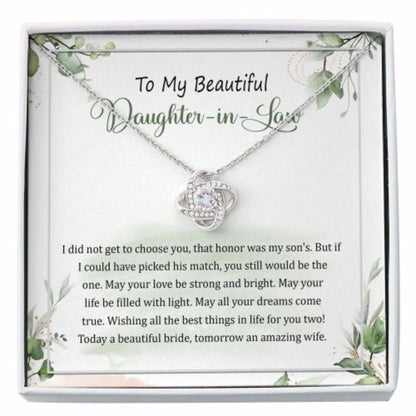 Daughter-In-Law Necklace, Gift For Daughter In Law From Mother In Law On Wedding Day, Gift For Future Daughter In Law Love Knot Dughter's Day Rakva