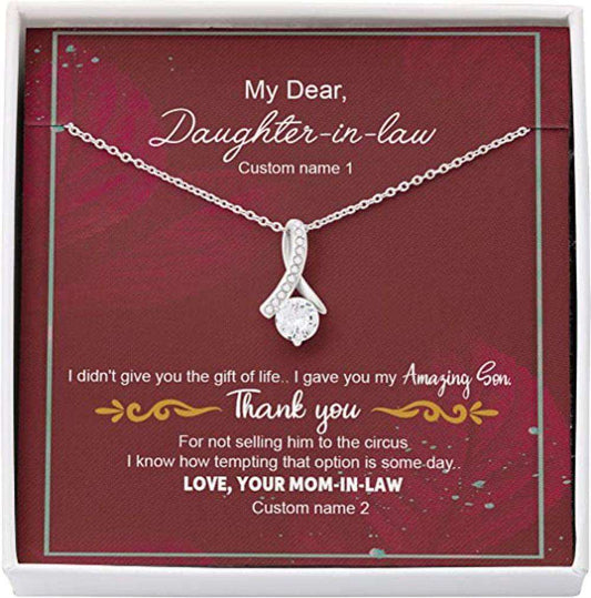 Daughter In Law Necklace Gift From Mom, Gift Life Amazing Sell Circus Tempt Necklace Dughter's Day Rakva