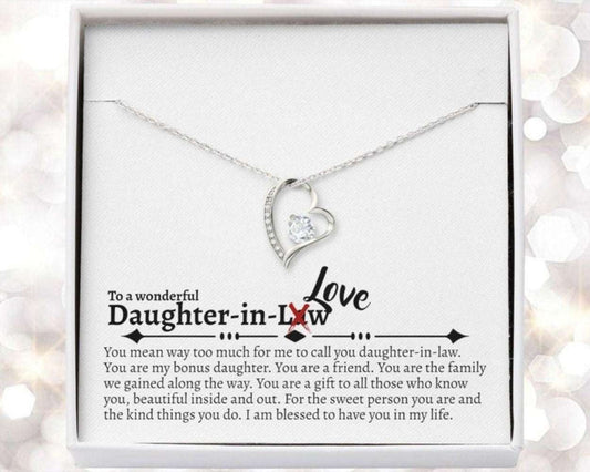 Daughter-In-Law Necklace, Sentimental Daughter In Love Heart Necklace, Gifts For Future Daughter In Law, New Daughter In Law Dughter's Day Rakva