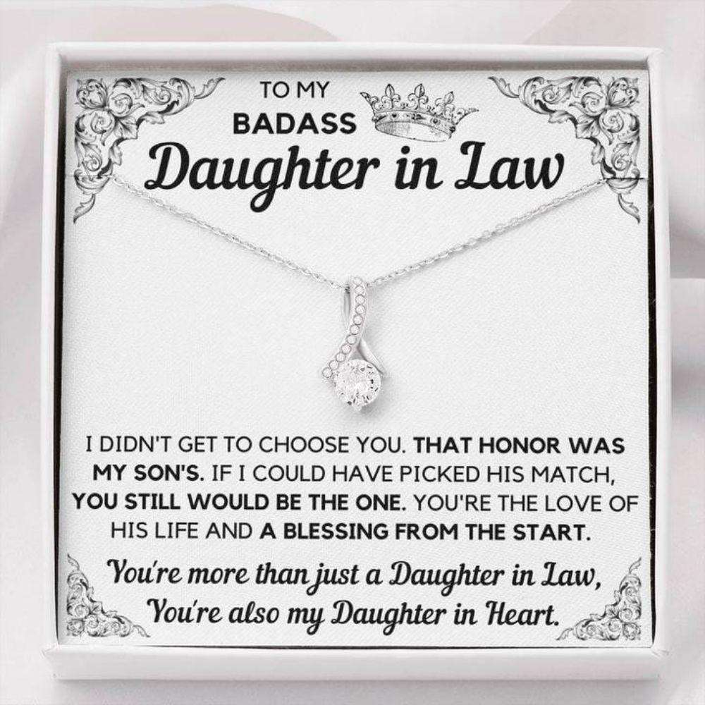 Daughter-In-Law Necklace, To My Badass Daughter-In-Law Honor Necklace Gift Dughter's Day Rakva