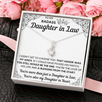 Daughter-In-Law Necklace, To My Badass Daughter-In-Law Honor Necklace Gift Dughter's Day Rakva