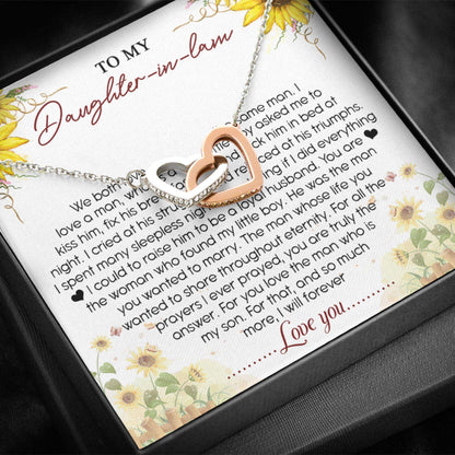 Daughter-In-Law Necklace, To My Daughter-In-Law Gifts “ Gift For Daughter In Law Heart Necklace Dughter's Day Rakva