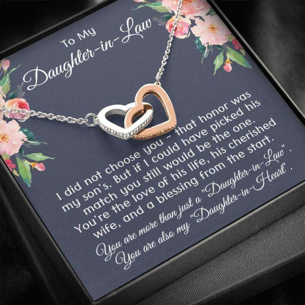 Daughter-In-Law Necklace, To My Daughter-In-Law Joined Hearts Necklace, Gift For Daughter In Law, Welcoming Daughter In Law Into Family Dughter's Day Rakva