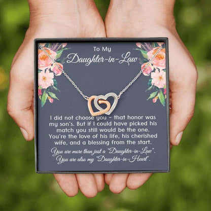 Daughter-In-Law Necklace, To My Daughter-In-Law Joined Hearts Necklace, Gift For Daughter In Law, Welcoming Daughter In Law Into Family Dughter's Day Rakva