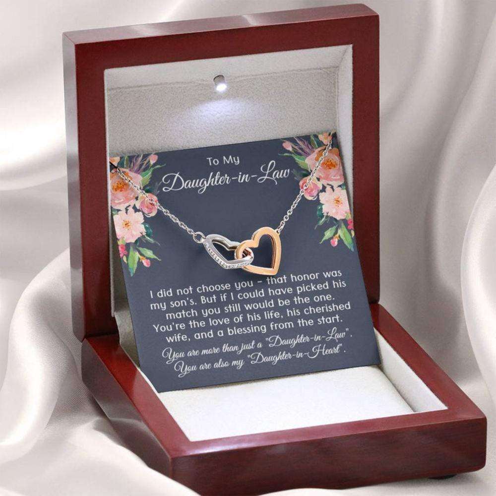 Daughter-In-Law Necklace, To My Daughter-In-Law Joined Hearts Necklace, Gift For Daughter In Law, Welcoming Daughter In Law Into Family Dughter's Day Rakva