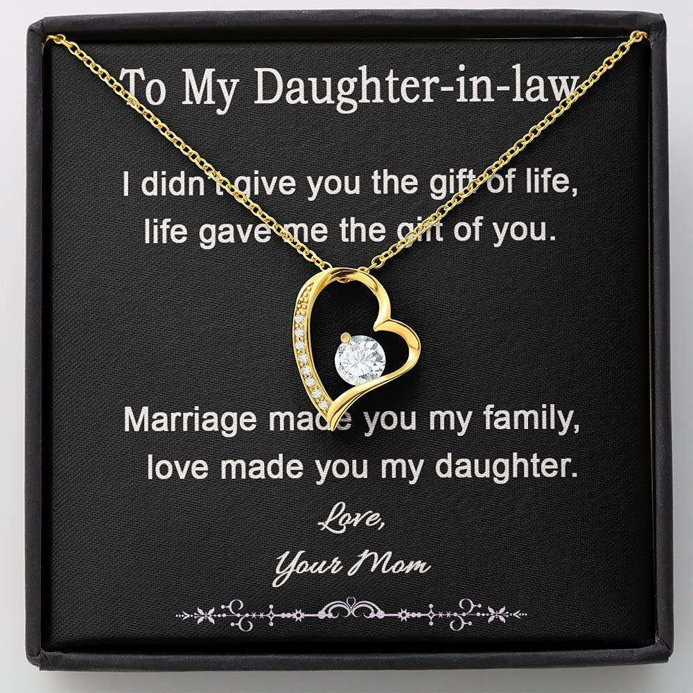 Daughter-In-Law Necklace, To My Daughter-In-Law Necklace Gift From Mother-In-Law With Love Made You My Daughter Dughter's Day Rakva