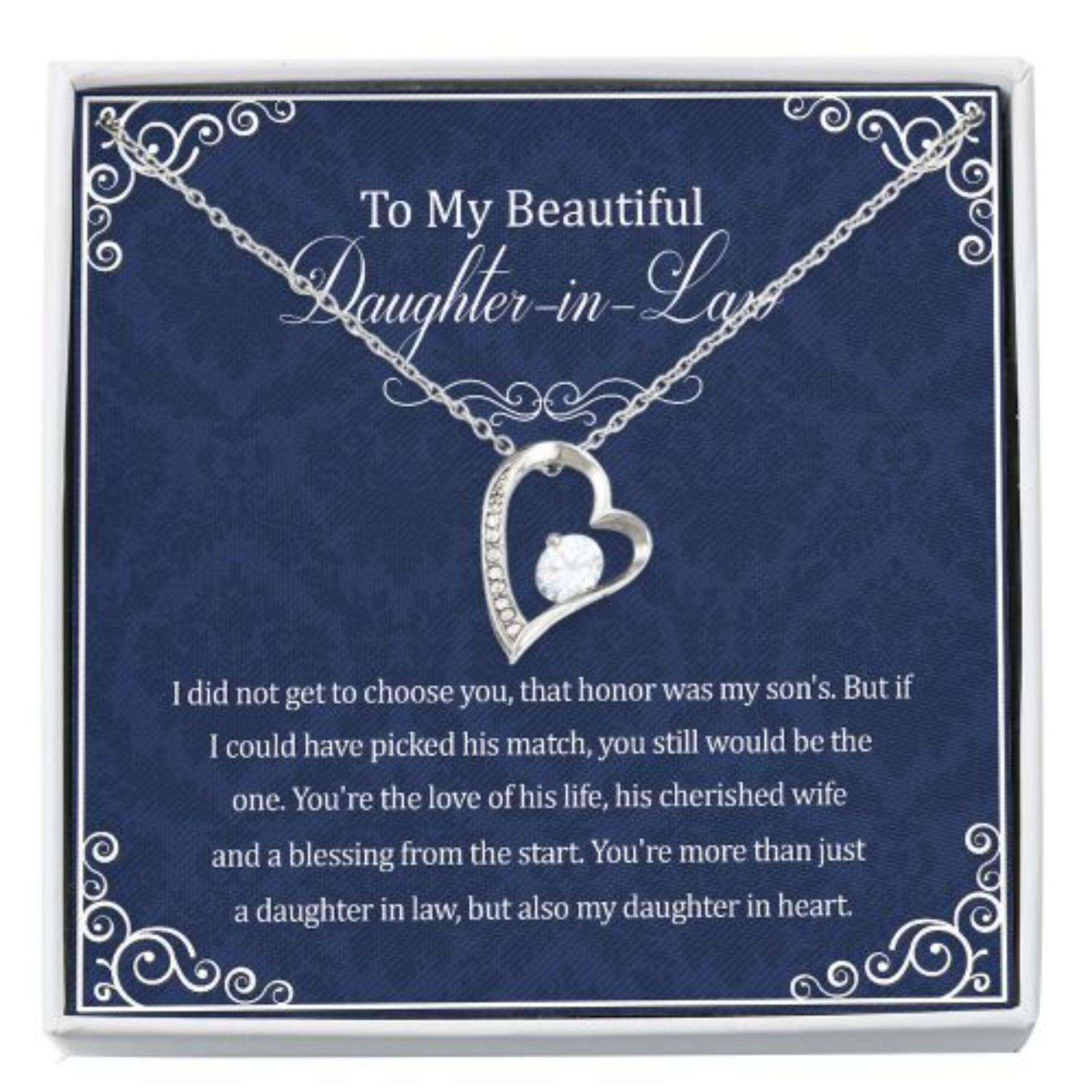 Daughter-In-Law Necklace, To My Daughter-In-Law Necklace, Gifts From Mother In Law Wedding Gift, Forever Love Dughter's Day Rakva