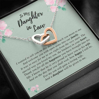Daughter-In-Law Necklace, To My Daughter In Law Necklace “ Necklace Gift Set “ Wedding Gift Dughter's Day Rakva
