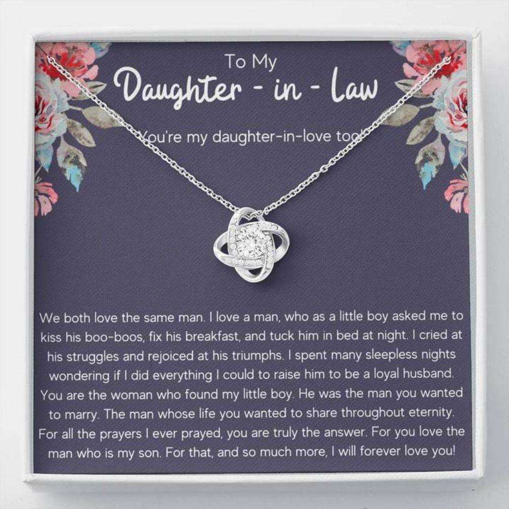 Daughter-In-Law Necklace, To My Daughter-In-Law Triumphs Love Knot Necklace Gift Dughter's Day Rakva