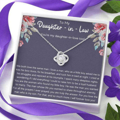 Daughter-In-Law Necklace, To My Daughter-In-Law Triumphs Love Knot Necklace Gift Dughter's Day Rakva