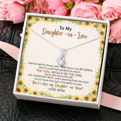 Daughter-In-Law Necklace “ To My Daughter-In-Law Wedding Gift From Mother-In-Law Dughter's Day Rakva