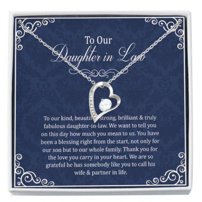 Daughter-In-Law Necklace, To Our Daughter-In-Law Gift, Gift For Daughter-In-Law Forever Love Necklace, Wedding Gift Dughter's Day Rakva