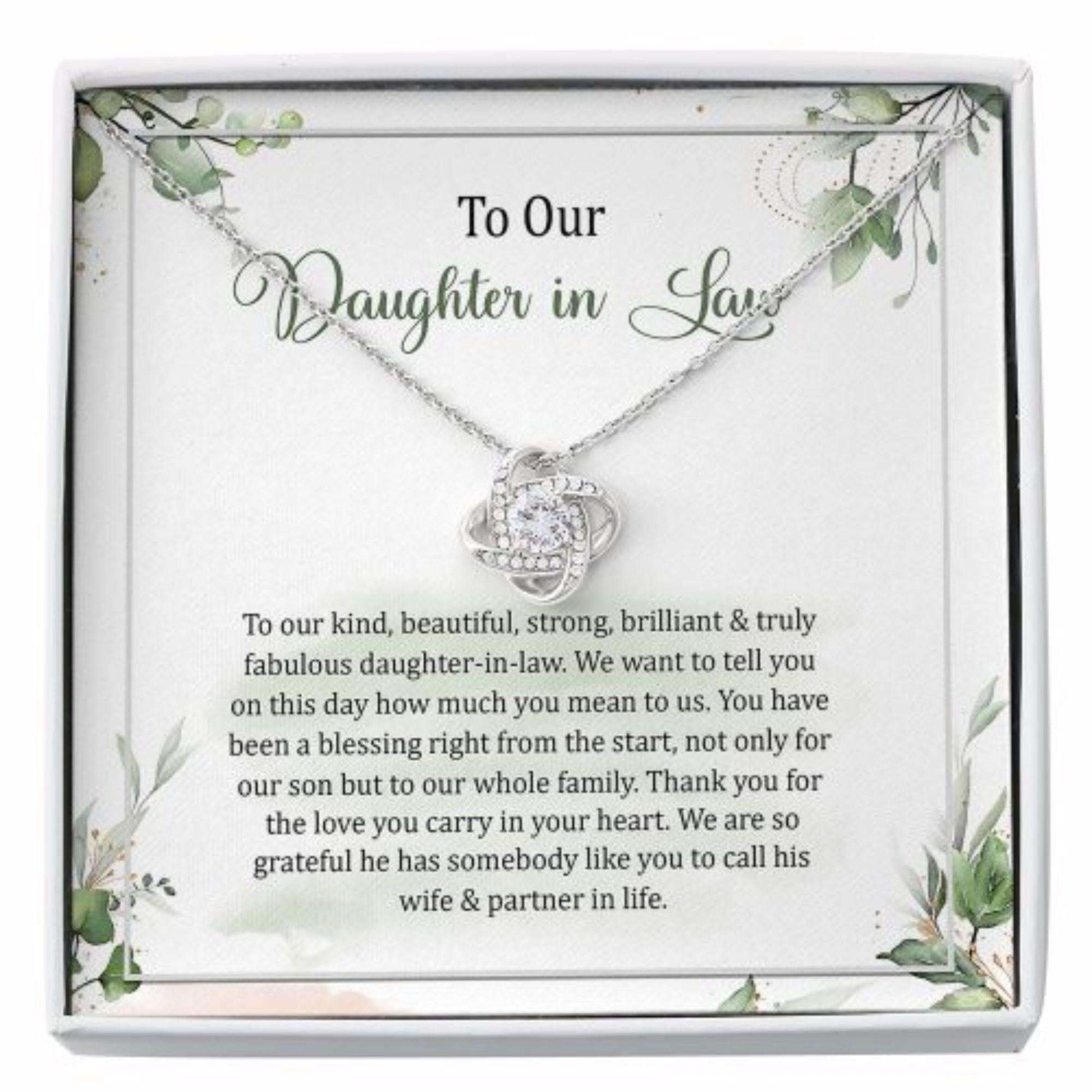 Daughter-In-Law Necklace, To Our Daughter-In-Law Gift, Gift For Daughter-In-Law Wedding Day Love Knot Necklace Dughter's Day Rakva