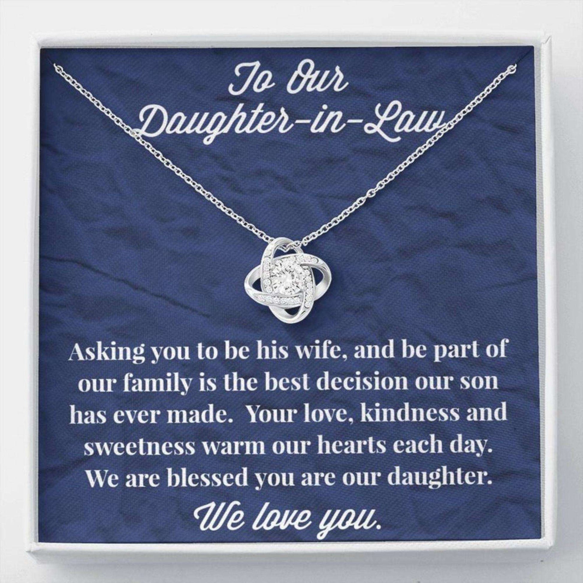 Daughter-In-Law Necklace, To Our Daughter-In-Law Love Knot Necklace “ Valentines Day Necklace Gift For Daughter-In-Law Gifts For Daughter Rakva