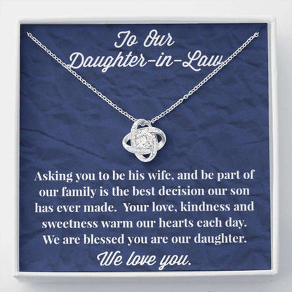 Daughter-In-Law Necklace, To Our Daughter-In-Law Love Knot Necklace “ Valentines Day Necklace Gift For Daughter-In-Law Gifts For Daughter Rakva