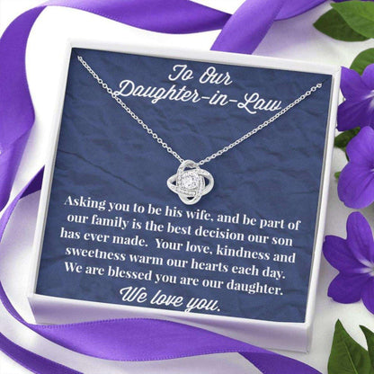 Daughter-In-Law Necklace, To Our Daughter-In-Law Love Knot Necklace “ Valentines Day Necklace Gift For Daughter-In-Law Gifts For Daughter Rakva