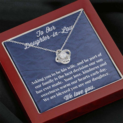 Daughter-In-Law Necklace, To Our Daughter-In-Law Love Knot Necklace “ Valentines Day Necklace Gift For Daughter-In-Law Gifts For Daughter Rakva