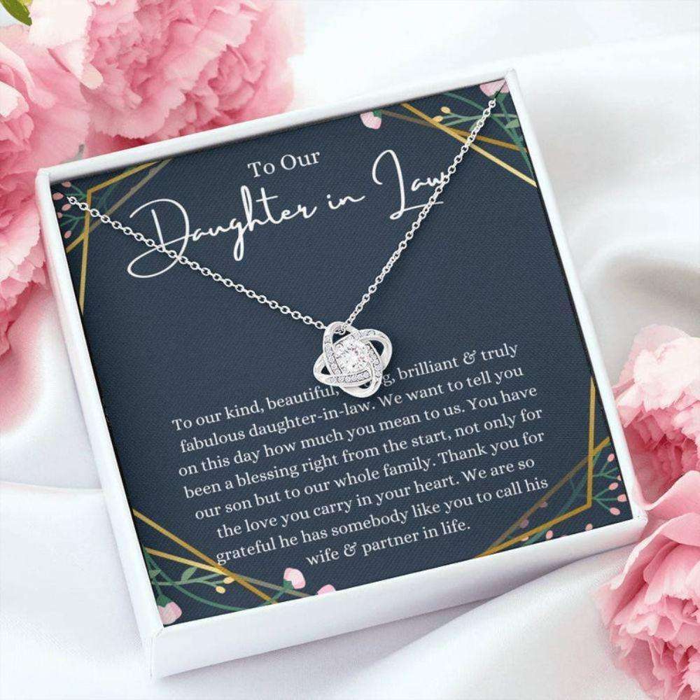 Daughter-In-Law Necklace, To Our Daughter-In-Law Necklace Gift On Wedding Day, Bride Gift From Mother & Father In Law Gifts For Daughter Rakva