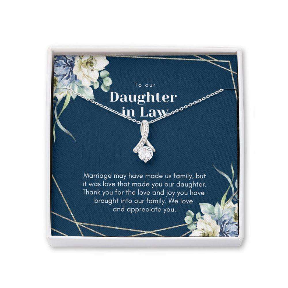 Daughter-In-Law Necklace, Wedding Day Gift For Daughter In Law, To Our Daughter In Law Alluring Beauty Necklace Dughter's Day Rakva