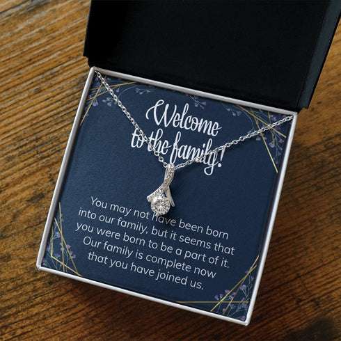 Daughter-In-Law Necklace, Welcome To The Family Alluring Necklace Welcoming Message For Daughter-In-Law Adopted Child Dughter's Day Rakva