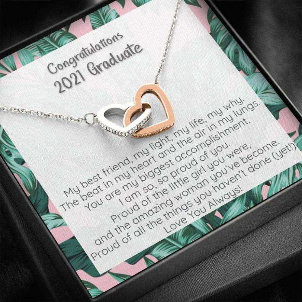 Daughter Necklace, 2024 Graduate Graduation Necklace, Connected Hearts, So, So Proud Of You Dughter's Day Rakva