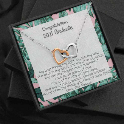 Daughter Necklace, 2024 Graduate Graduation Necklace, Connected Hearts, So, So Proud Of You Dughter's Day Rakva