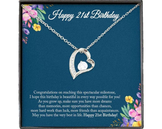 Daughter Necklace, 21St Birthday Necklace For Her, 21St Birthday Gifts For Womens Dughter's Day Rakva