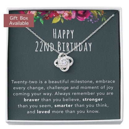 Daughter Necklace, 22Nd Birthday Necklace Gift For Her, 22Nd Birthday Jewelry, 22 Year Old Gift, 22Nd Birthday Necklace Gift From Mom/Dad Dughter's Day Rakva