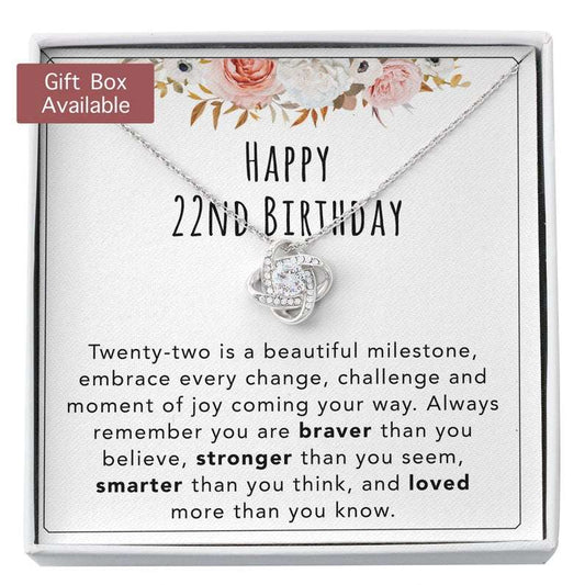 Daughter Necklace, 22Nd Birthday Necklace Gift For Her, 22Nd Birthday Jewelry, 22 Year Old Gift, 22Nd Birthday Necklace Gift From Mom/Dad Dughter's Day Rakva