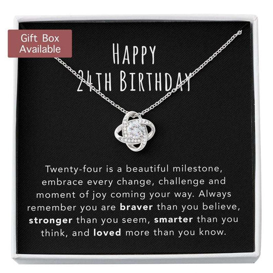 Daughter Necklace, 24Th Birthday Necklace Gift For Her, 24Th Birthday Jewelry, 24 Year Old Gift, 24Th Birthday Necklace Gift From Mom/Dad Dughter's Day Rakva