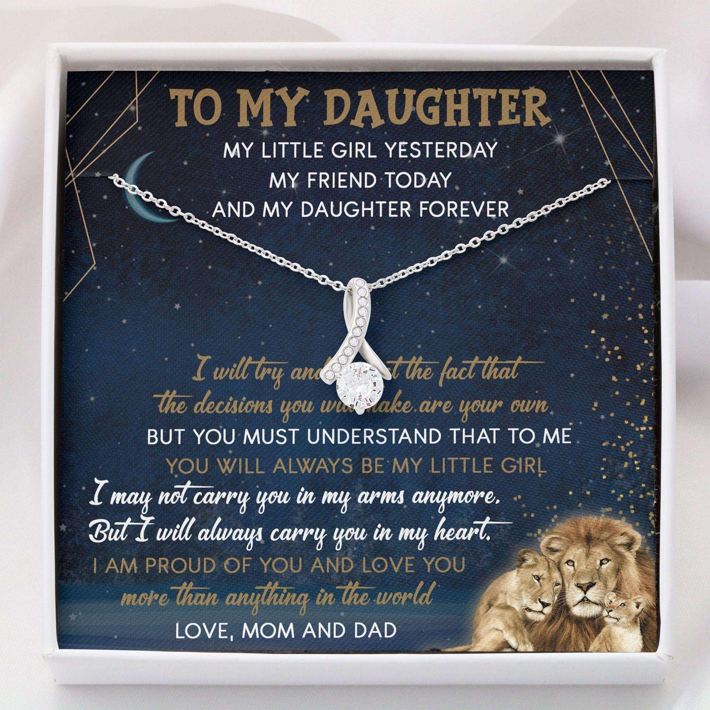 Daughter Necklace, Alluring Beauty Necklace “ To My Daughter Necklace From Mom And Dad Dughter's Day Rakva