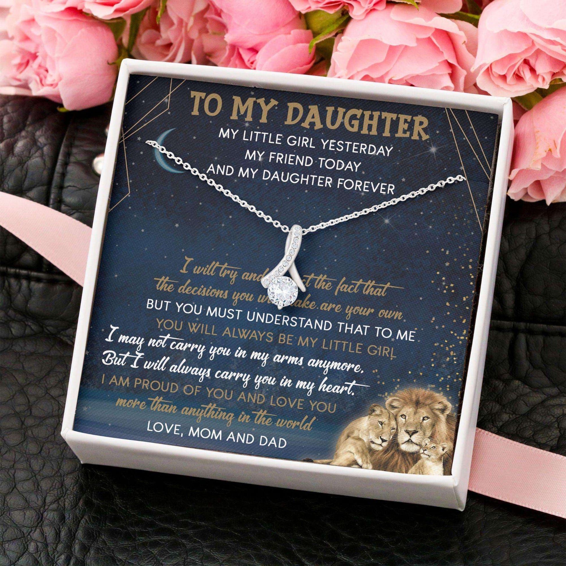 Daughter Necklace, Alluring Beauty Necklace “ To My Daughter Necklace From Mom And Dad Dughter's Day Rakva