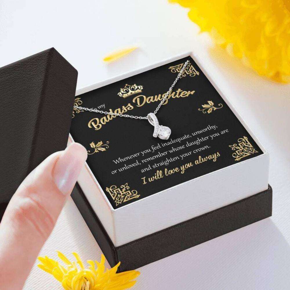 Daughter Necklace, Badass Daughter Necklace Gift “ I Will Love You Always Dughter's Day Rakva