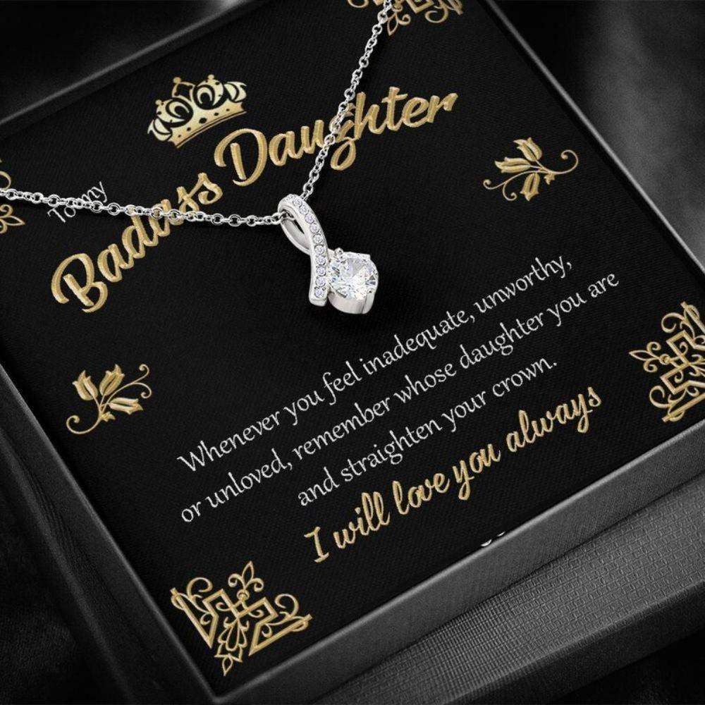 Daughter Necklace, Badass Daughter Necklace Gift “ I Will Love You Always Dughter's Day Rakva