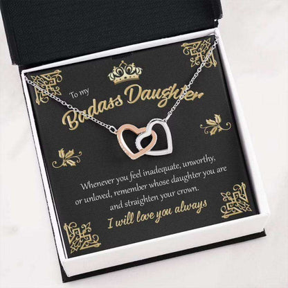 Daughter Necklace, Badass Daughter Necklace Gift “ I Will Love You Always Dughter's Day Rakva