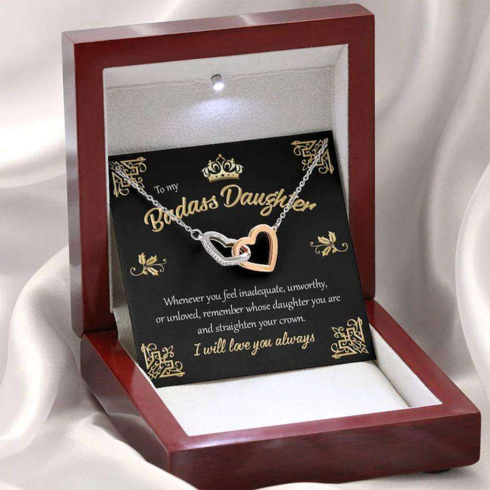 Daughter Necklace, Badass Daughter Necklace Gift “ I Will Love You Always Dughter's Day Rakva