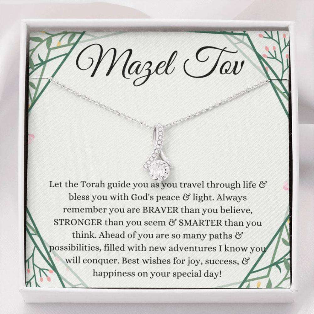 Daughter Necklace, Bat Mitzvah Gift, Mazel Tov Gift, Bat Mitzvah Necklace, Bat Mitzvah Card, Jewish Dughter's Day Rakva