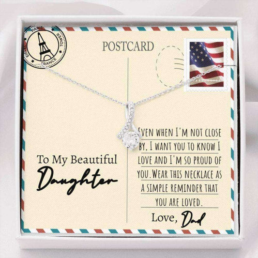 Daughter Necklace, Beautiful Daughter Long Distance Necklace, Daughter Gift From Father Dughter's Day Rakva